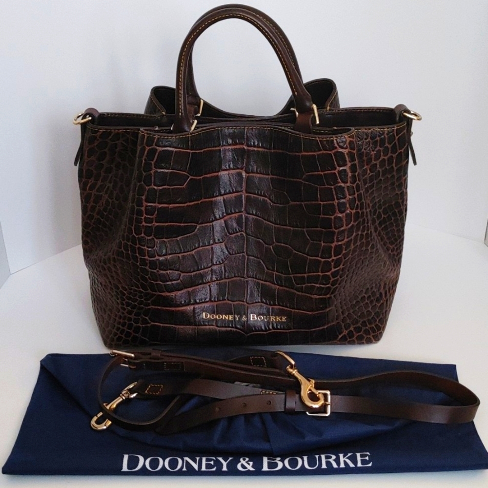 Dooney & Bourke Croco Leather Brenna Satchel
